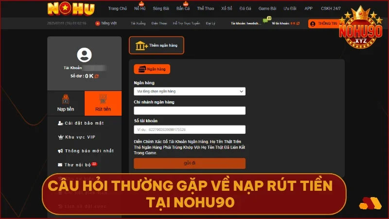 Giao dịch nhanh chóng và an toàn nhờ hệ thống nạp rút tối ưu