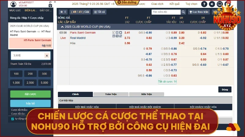 NOHU90 trang bị công cụ hỗ trợ giúp bạn nâng cấp chiến lược cá cược thể thao chuyên nghiệp