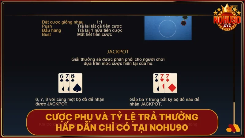 NOHU90 mang đến cược phụ đa dạng cùng mức trả thưởng cạnh tranh.