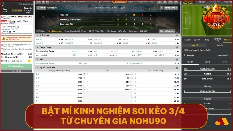 Nắm chiến thuật soi kèo 3/4 giúp bạn tăng tỷ lệ thắng và quản lý vốn hiệu quả