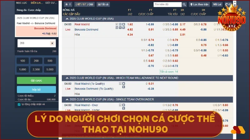 Thể thao nohu90 mở ra thế giới cá cược đa dạng từ bóng đá đến thể thao điện tử