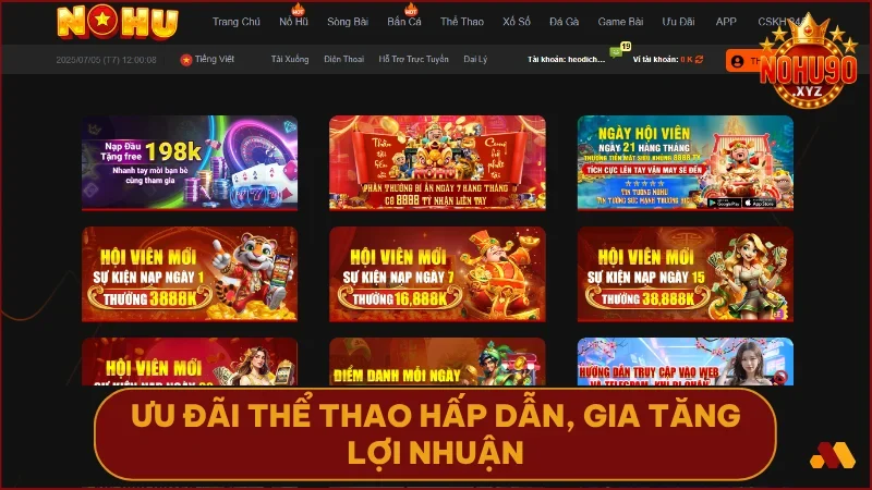 Tận hưởng hàng loạt chương trình khuyến mãi thể thao giúp bạn cược thông minh hơn